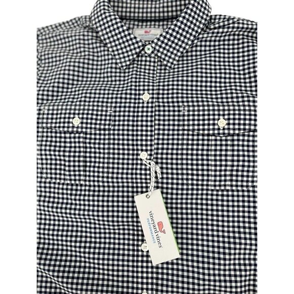 Vineyard Vines Performance Gingham Relaxed Plaid Shirt Ladies Size 6 NWT - Picture 9 of 12